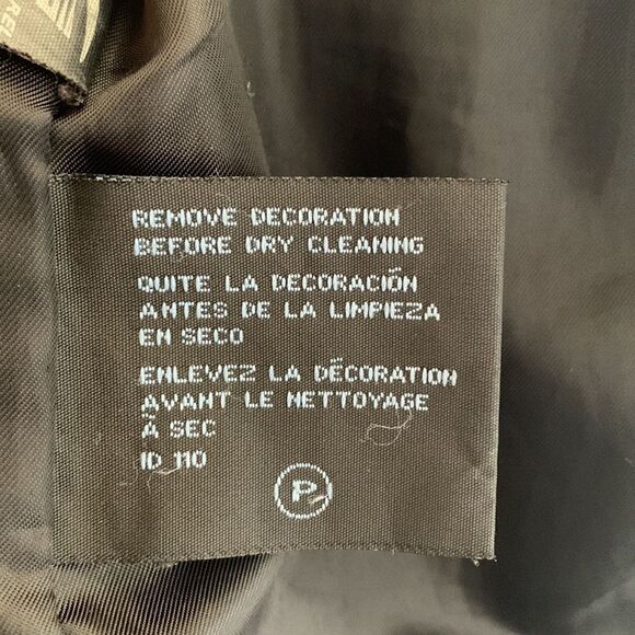 Nine West Black Raincoat ruffle hem Size M - Picture 7 of 10